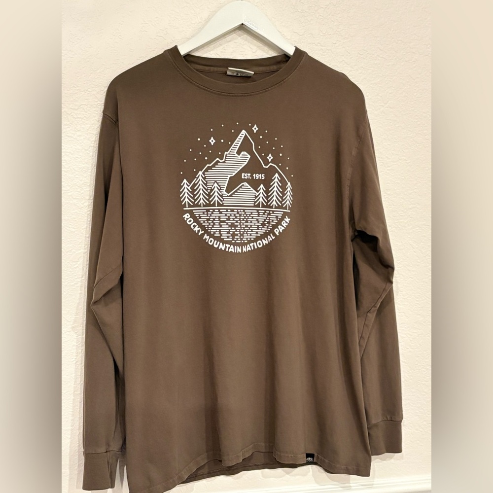 Rocky Mountain National Park Colorado Retro Long Sleeve Souvenir T-Shirt Medium